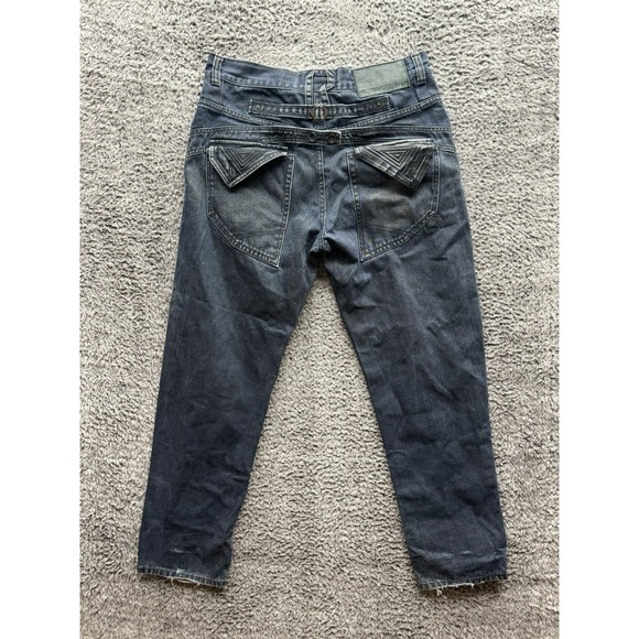 Vintage Y2K Rocawear Baggy Straight Fit Denim Jeans Dark Blue Mens Size 36‎ - Picture 2 of 16